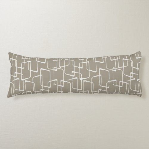 Medium Warm Gray Retro Geometric Pattern Body Pillow