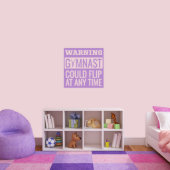 Medium Warning Gymnast Could Flip Wall Decal (Medium)