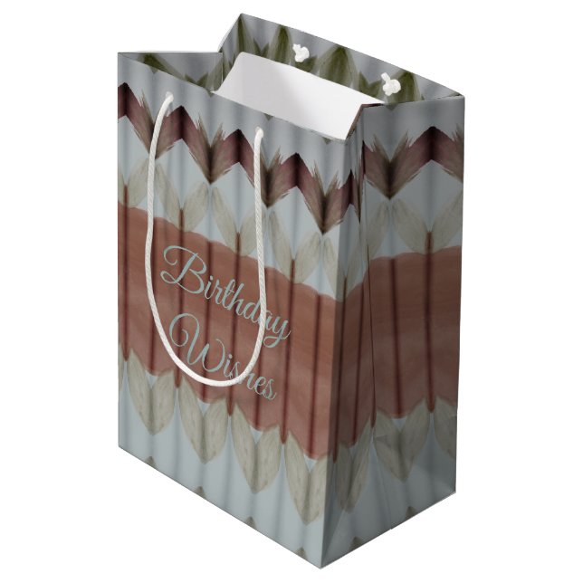 Medium Watercolor Designed Happy Birthday Gift Bag (Back Angled)