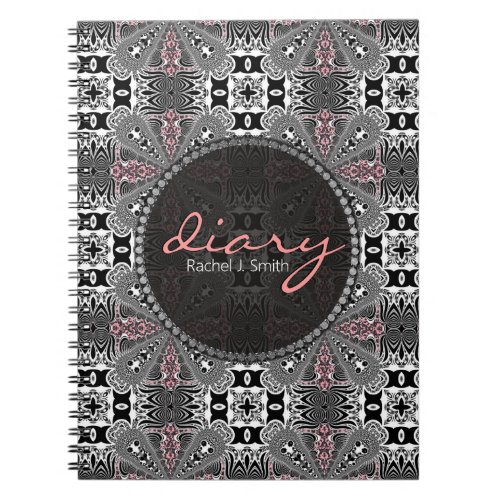 Medivalish Gothic Girl Tartan Flora Diary Notebook