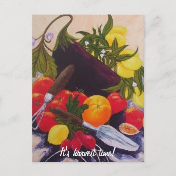 Medley Fruit & Vegetables Postcard by OriginalsbyParis at Zazzle