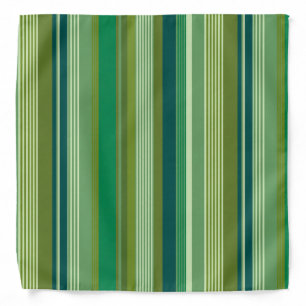 Medley of Green Warm Cool Stripes Bandana