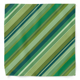 Medley of Green Warm Cool Stripes Bandana