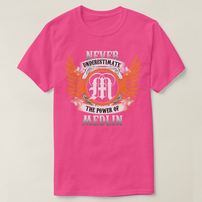Medlin Name Shirt Never Underestimate The Power Of (Design Front)