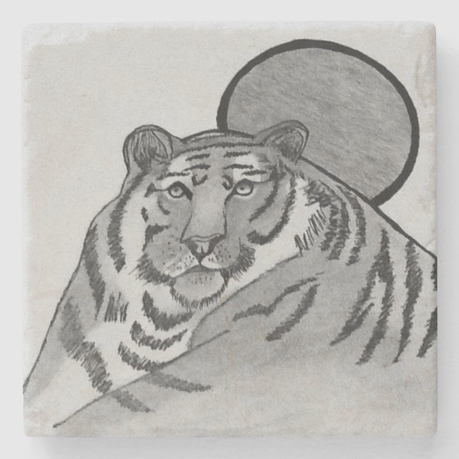 Medlin Wildlife "Tiger" Series Stone Coaster (Front)