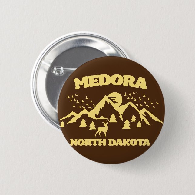 Medora,North Dakota Button (Front & Back)
