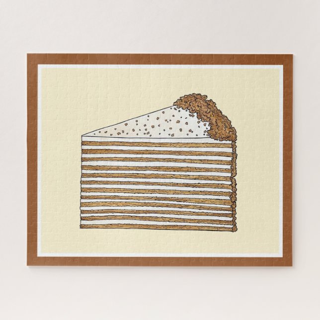 Medovik Honey Cake Slice Russian Ukrainian Dessert Jigsaw Puzzle (Horizontal)