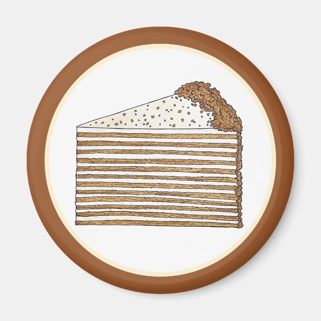 Medovik Medivnyk Russian Ukrainian Honey Cake Food Magnet (Front)