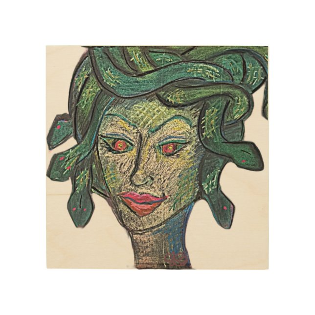 Medusa 1 wood wall art (Front)