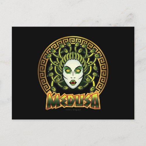 MEDUSA Ancient Gorgon Greek Mythology Halloween  Holiday Postcard