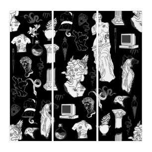 medusa ancient greece aesthetic black  triptych