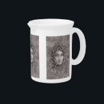 Medusa Beverage Pitcher<br><div class="desc">Medusa, a cool illustration featuring the most famous Gorgon sister on a stone textured background. Original drawing made with pencils and Photoshop (background) by artist "Luna" Siffert. Customizable product. You can add text and images, change styles and sizes (depending on the product type), etc. This design is also available on...</div>