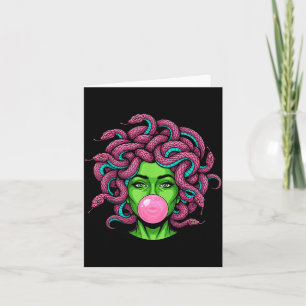 Medusa Blowing Bubblegum P Art Mythology Design Card