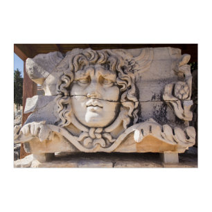 Medusa Carving At Greek Ruins Acrylic Print
