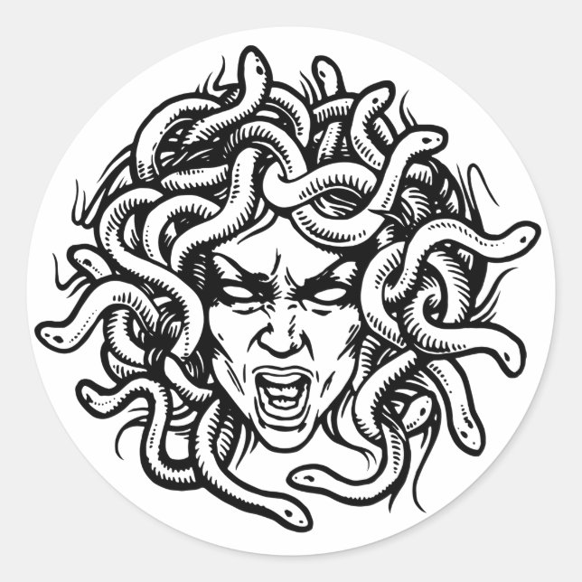 Medusa Classic Round Sticker (Front)