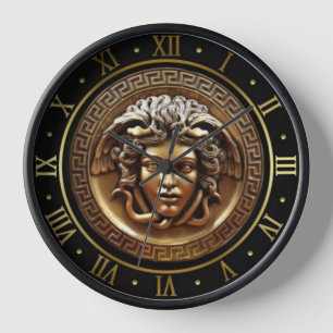 Medusa Copper and Gold Clock