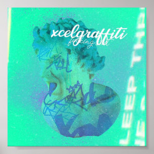 Medusa - Cyan Aesthetic Poster by xcelgraffiti