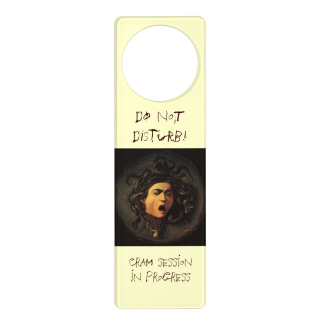 Medusa Do NOT Disturb! Cram session in progress Door Hanger (Front)