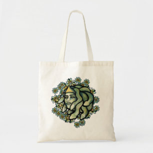 Medusa Floral Artwork Gorgon Woman Tote Bag