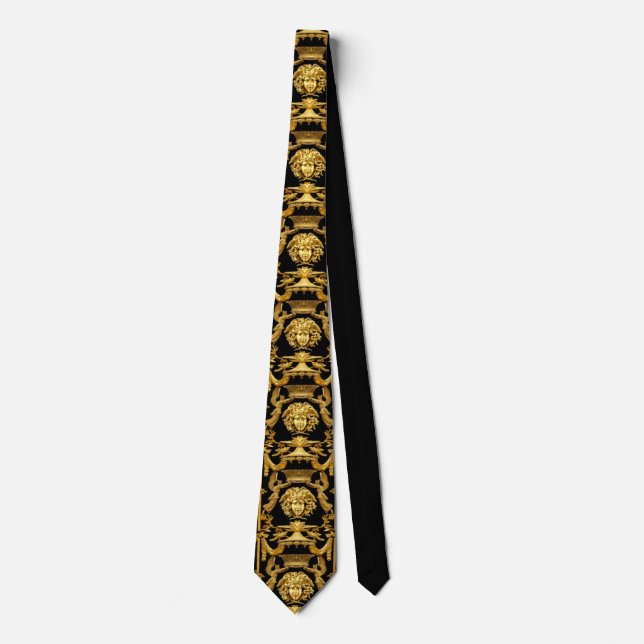 Medusa Gold Gilt Baroque  Neck Tie (Front)