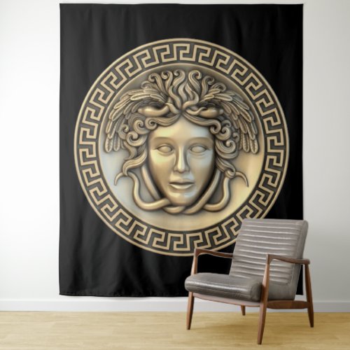 Medusa Gold Wall Art Tapestry