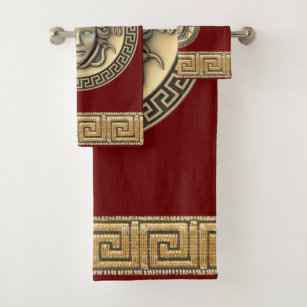 Fancy Hand Towel With Black And Burgundy, Zazzle