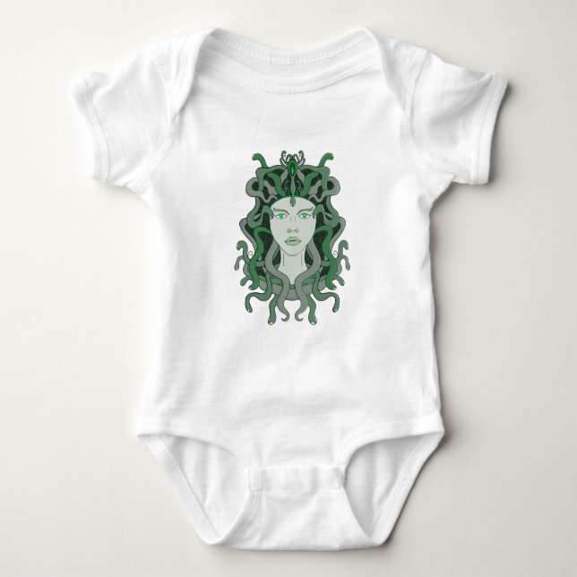 Medusa Gorgo Snake Gorgon Monster Greek Mythology Baby Bodysuit (Front)