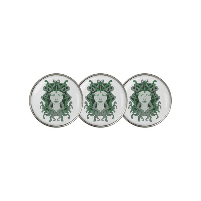 Medusa Gorgo Snake Gorgon Monster Greek Mythology Golf Ball Marker (3 Up)
