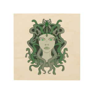 Medusa Gorgo Snake Gorgon Monster Greek Mythology Wood Wall Art