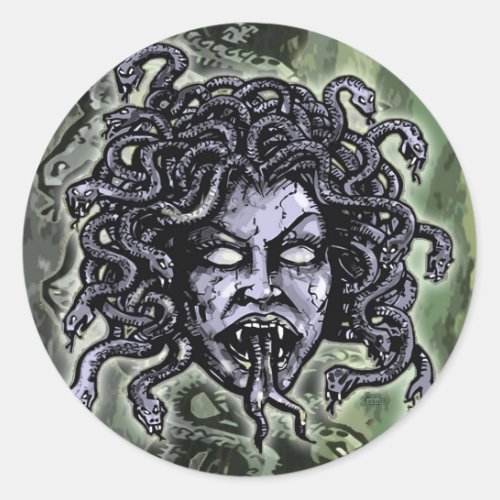 Medusa Gorgon Classic Round Sticker
