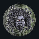 Medusa Gorgon Dart Board<br><div class="desc">Snake's alive! Looks like someone's havin' a bad hair day! This Bewitching Gorgon Medusa design is now available in both a collegiate university and hippy head shop logo version for shirts. Either way, this is one attention grabber for anyone who adorns the face of the most feared goddess of legend....</div>