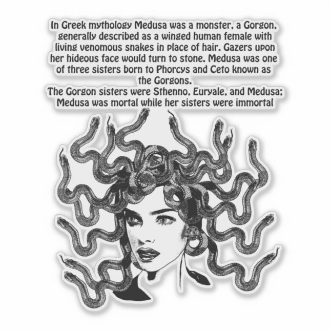 Medusa Gorgon Greek Mythology Fantasy art Sticker (Front)
