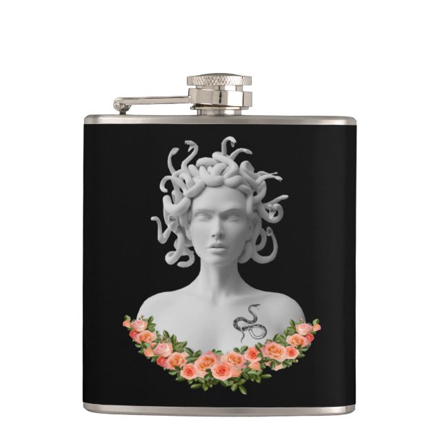 Medusa Gorgon Greek Mythology Flask (Front)