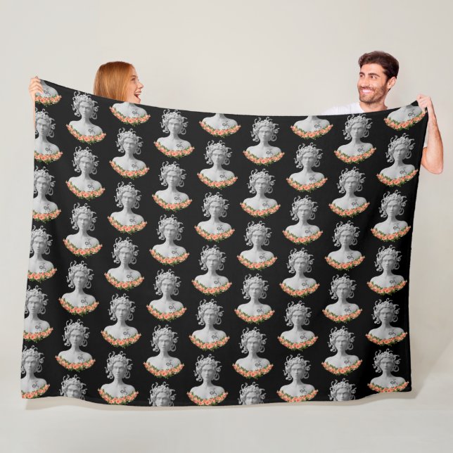 Medusa Gorgon Greek Mythology Fleece Blanket (In Situ)