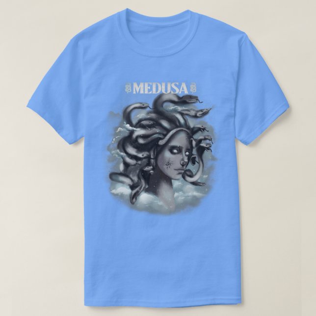Medusa Gorgon Greek Mythology Monster Illustration T-Shirt (Design Front)