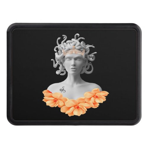 Medusa Gorgon Greek Mythology Orange Floral Hitch Cover