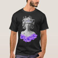 Medusa Gorgon Greek Mythology Purple Floral