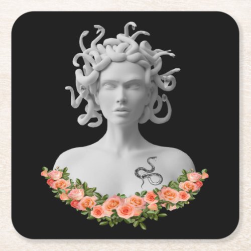 Medusa Gorgon Greek Mythology Square Paper Coaster