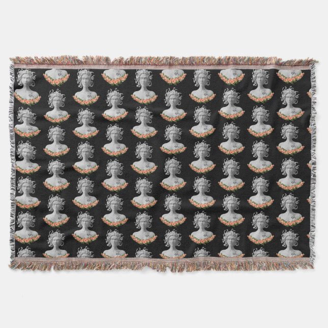 Medusa Gorgon Greek Mythology Throw Blanket (Front)