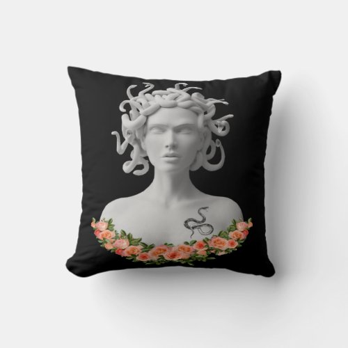 Medusa Gorgon Greek Mythology Throw Pillow