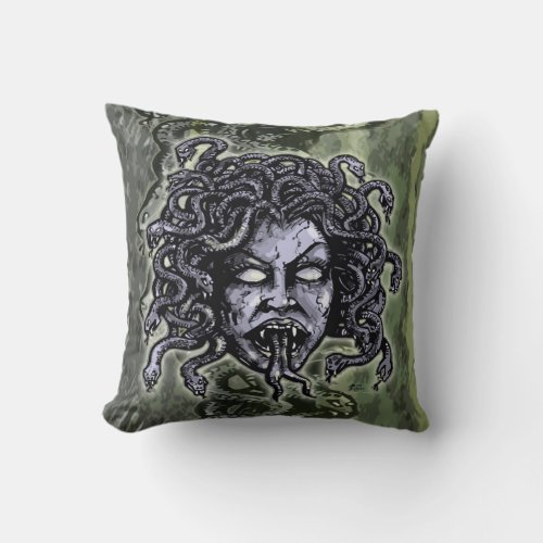 Medusa Gorgon Throw Pillow