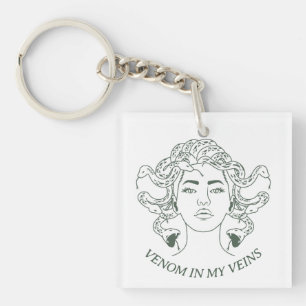 Medusa Greek Goddess Snake Venom Snarky Keychain