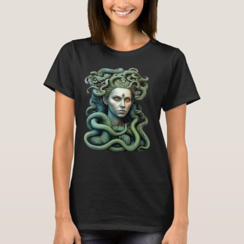 Medusa Greek Mythology Goddess with Snake Hair T_Shirt