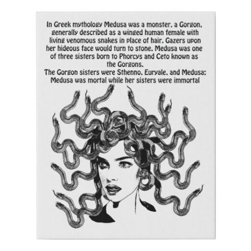 Medusa Greek Mythology Original Fantasy Art Faux Canvas Print