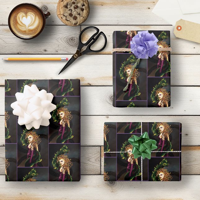 Medusa Greek Mythology Snakes Gorgon  Wrapping Paper Sheets (Creator Uploaded)