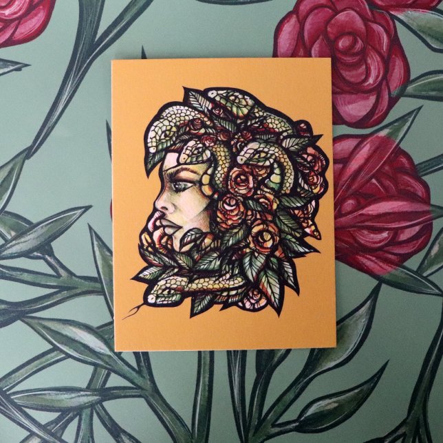 Medusa Green Snakes Gorgon Postcard (Creator Uploaded)