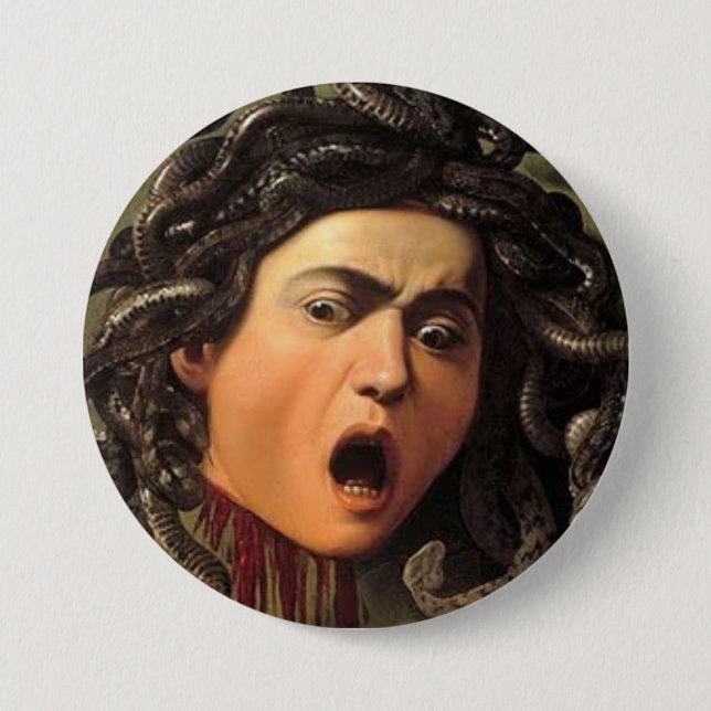 Medusa Head By Caravaggio Button (Front)