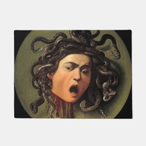 Medusa Head By Caravaggio Doormat