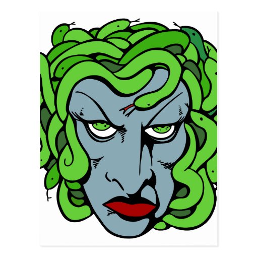 Medusa Head Cartoon Postcard | Zazzle