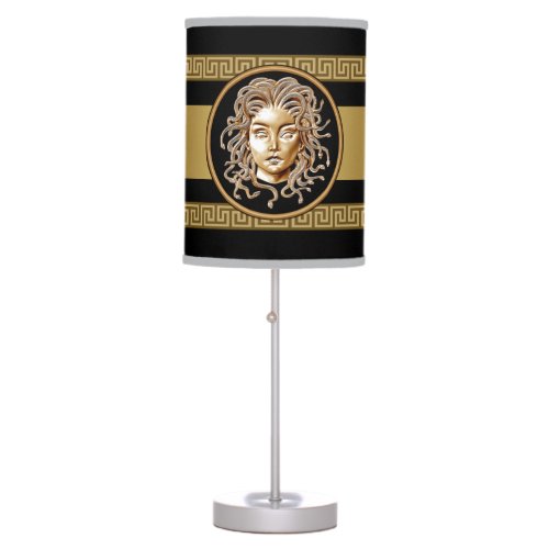 Medusa Head Gold  Black Table Lamp